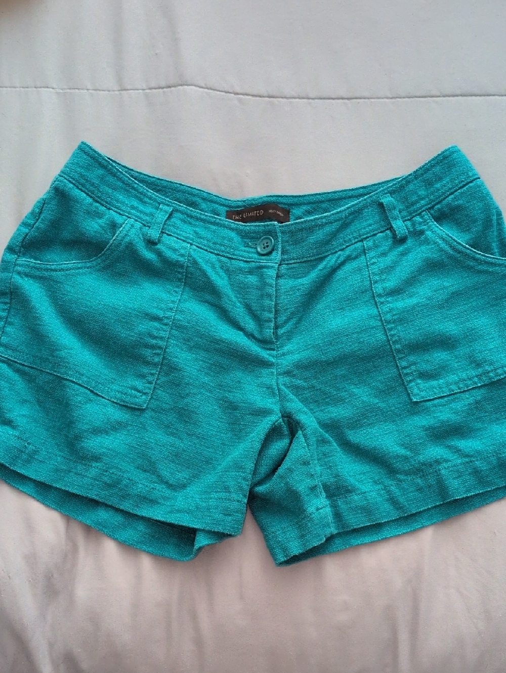 The Limited Teal High-Waist Pocket Shorts